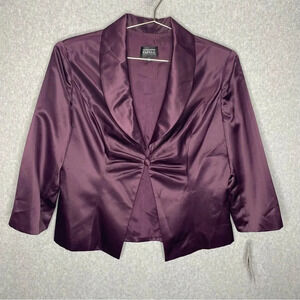 Adrianna Papell Silky Cropped Occasions 3/4 Sleeve Blazer Jacket